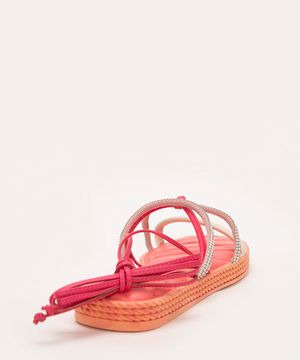 sandália flatform amarração moleca pink