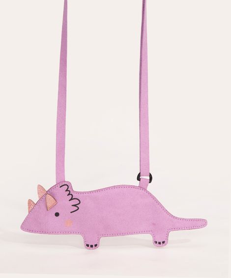 bolsa infantil dinossauro lilás