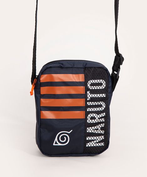 bolsa shoulder infantil naruto azul marinho