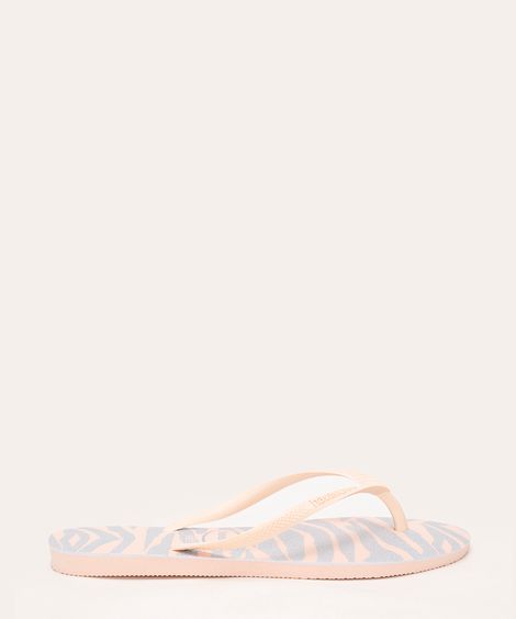 chinelo havaianas slim animals glitter rosa