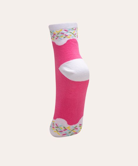 meia cano alto sorvete rosa