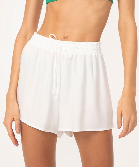 short de viscose cós elástico rosa médio - off white