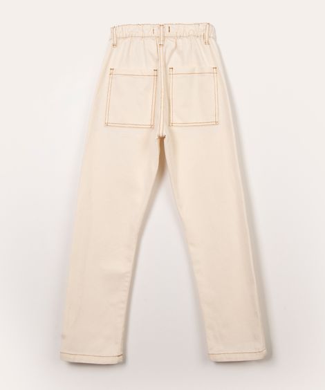 calça infantil de sarja carpinteiro off white