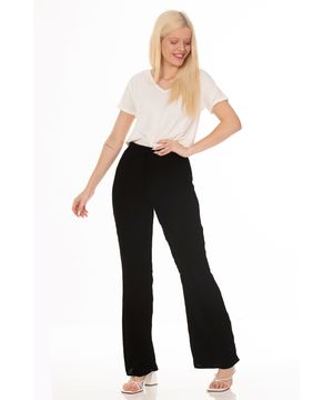 Calça Pantalona Viscose Vinco Zipituka 979 Preto