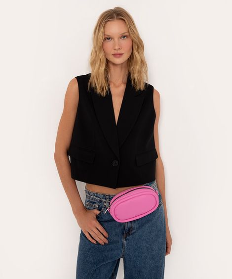 bolsa pochete 2 em 1 alça corrente rosa