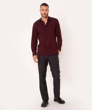Calça Social Masculina Reta Alfaiatada Chumbo