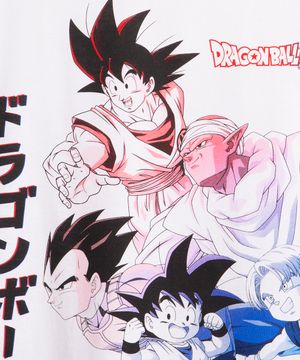 camiseta infantil manga curta dragon ball off white
