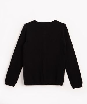 cardigan de tricô infantil básico preto