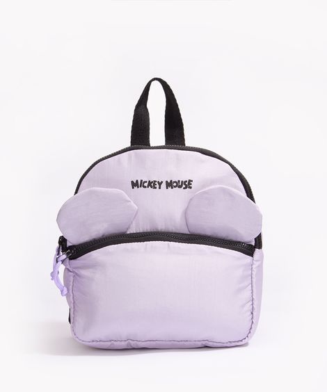 mochila infantil mickey com orelhas lilás