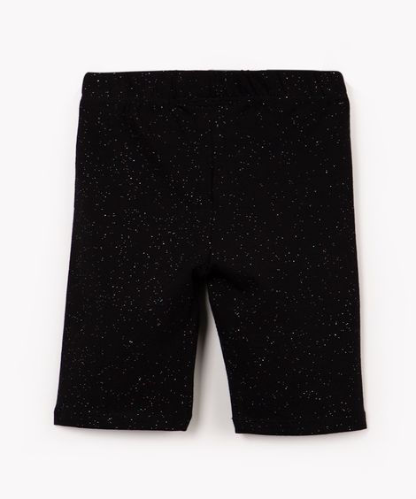 bermuda ciclista infantil com glitter preta