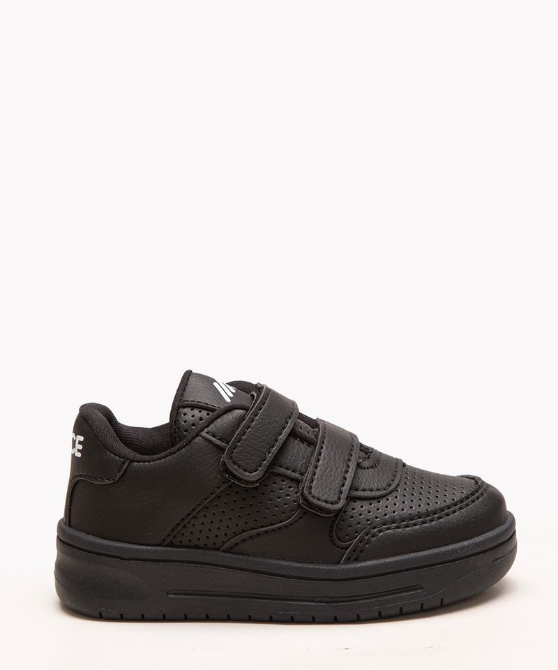 tenis infantil com velcro ace preto