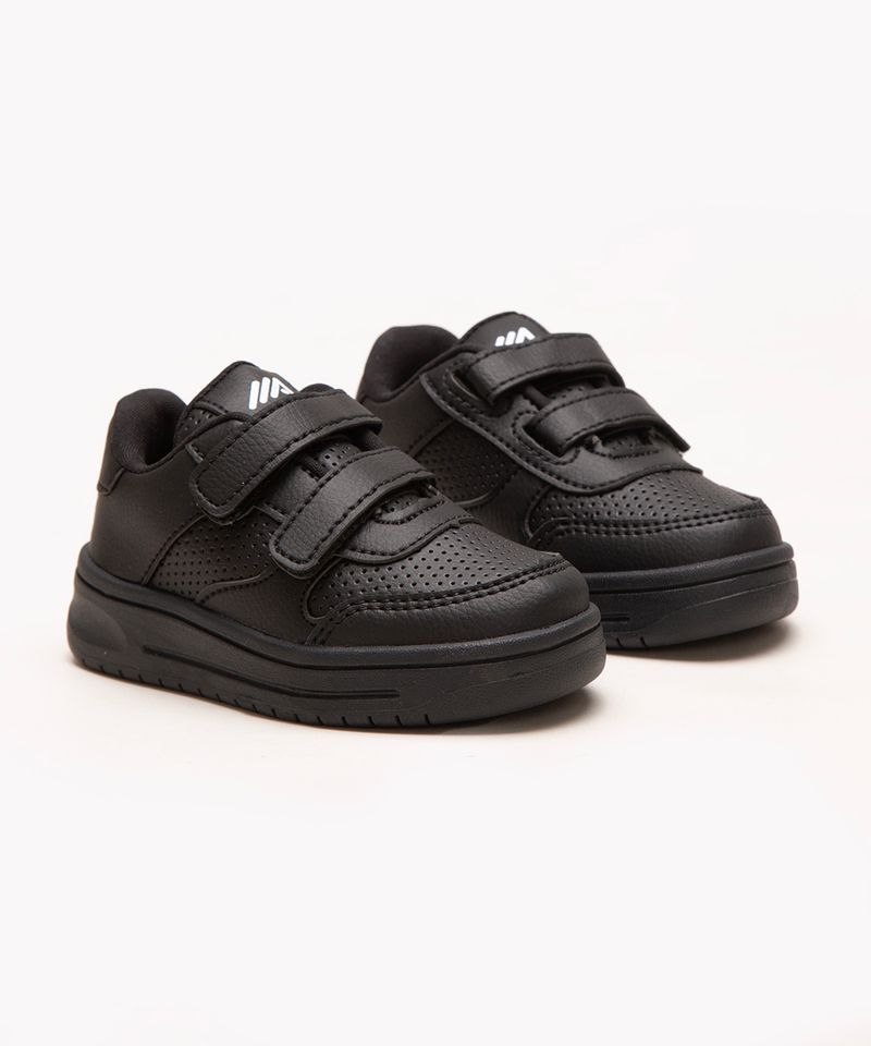 Tenis infantil preto hot sale velcro