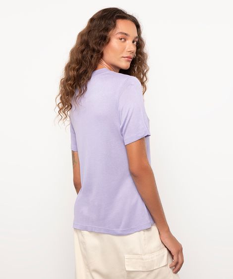 camiseta de tricô manga curta mindset roxo claro