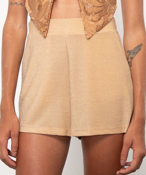 short runner brilho mindset dourado
