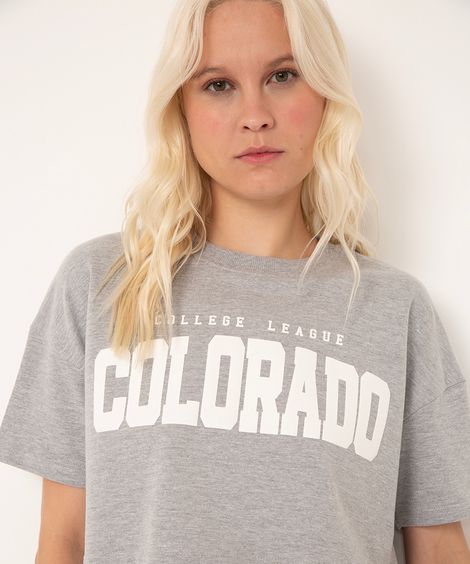 camiseta cropped colorado cinza mescla