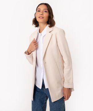 casaco chevron com bolsos off white