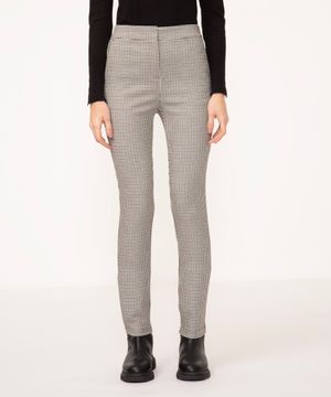 calça skinny alfaiatada cintura super alta com elástico marrom