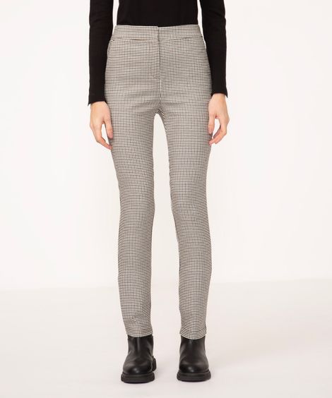 calça skinny alfaiatada cintura super alta com elástico marrom