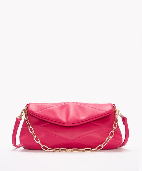 bolsa cross matelassê com corrente pink
