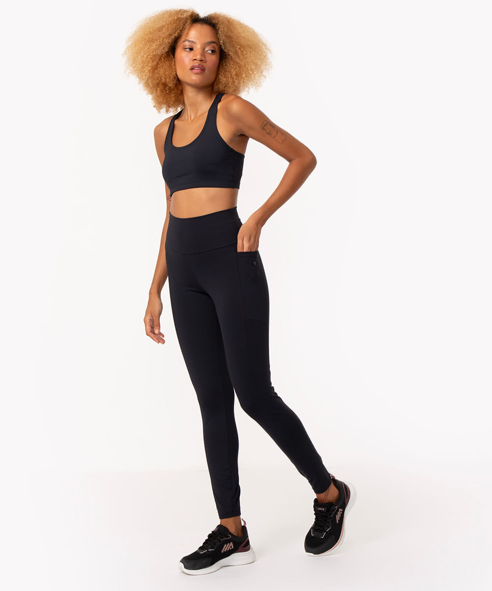 calça legging com bolso esportiva ace preto