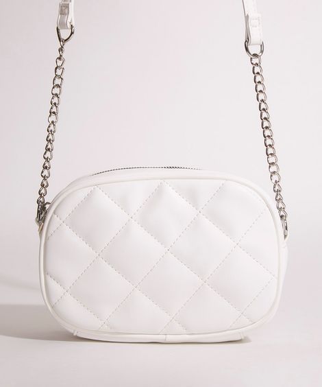 bolsa crossbody matelassê branco