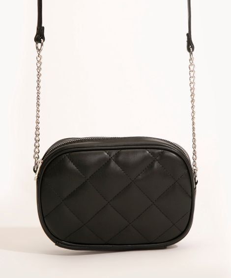 bolsa crossbody matelassê preto