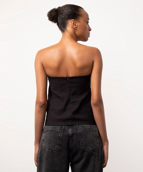 blusa de viscose sem alça mindset preto