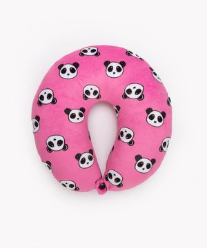 apoio de pescoço com máscara panda rosa