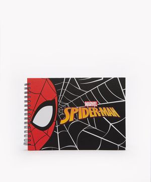 caderno de desenho capa dura homem aranha preto