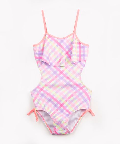 maio infantil vichy com babado multicor