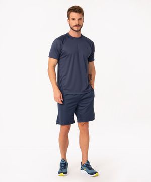 bermuda texturizada esportiva ace azul marinho