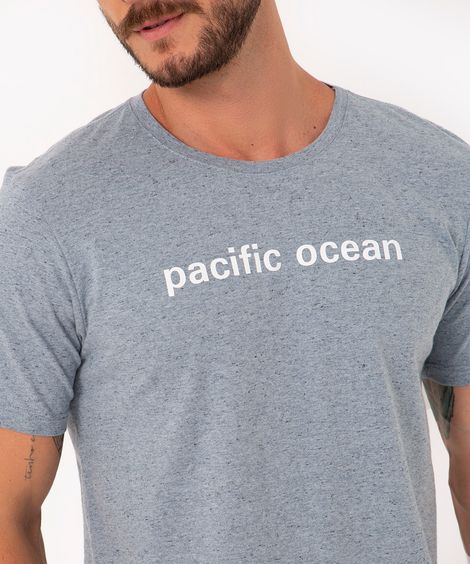 camiseta gola careca manga curta pacific ocean azul