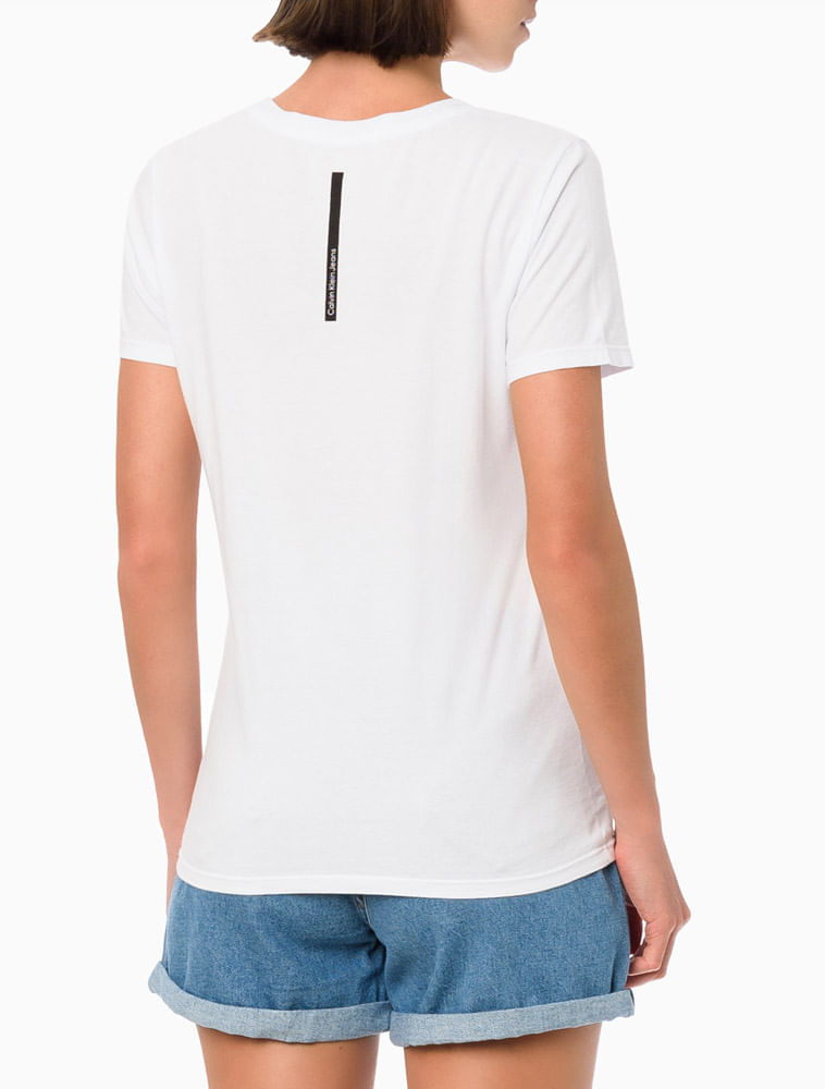 Blusa Cropped Calvin Klein Jeans Feminina Branca