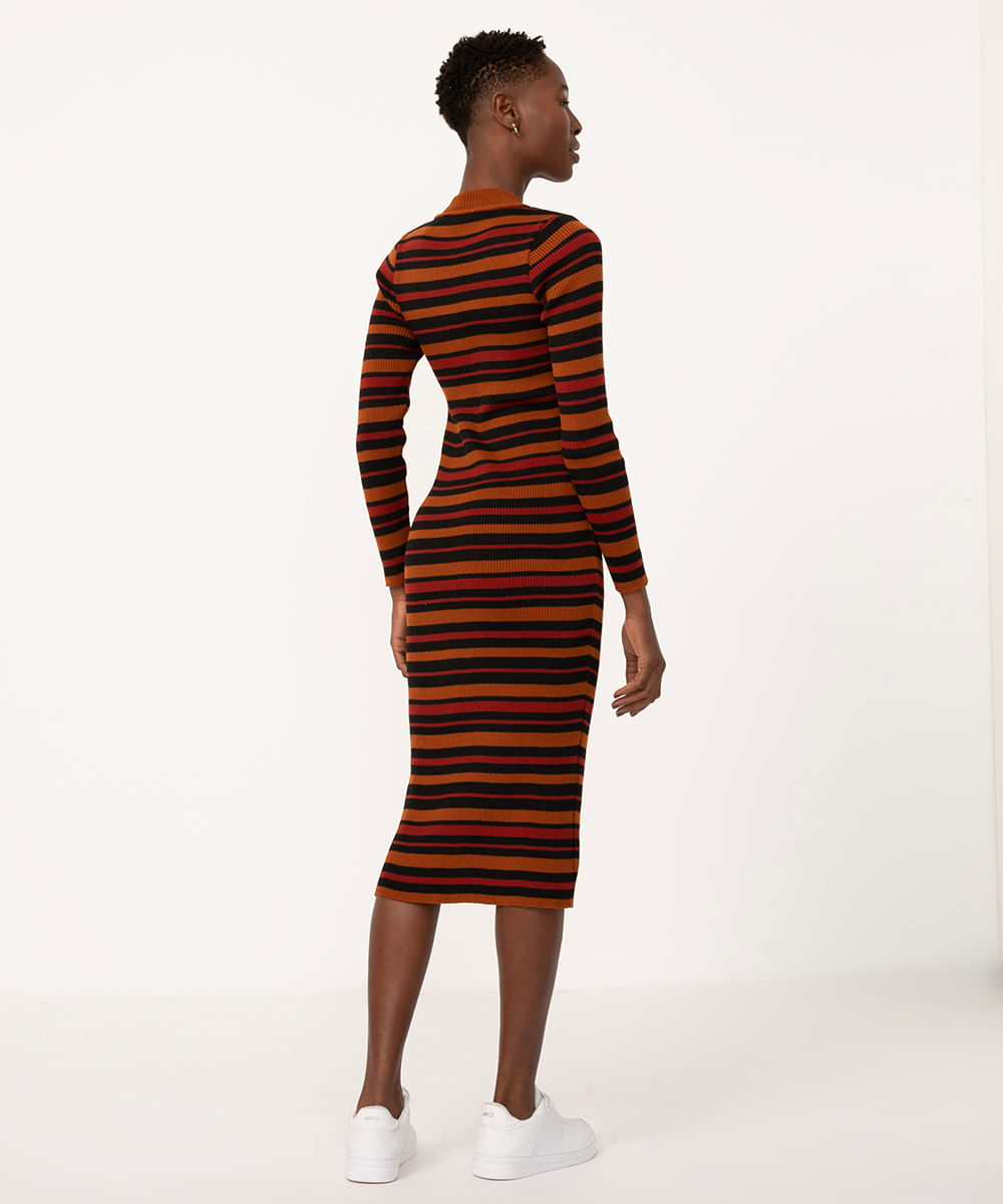 Vestido listrado de tricô, da C&A