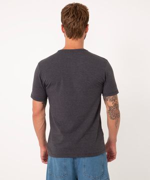 camiseta de algodão básica manga curta - CINZA MESCLA ESCURO