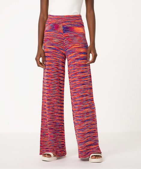 calça de tricô colorido multicor