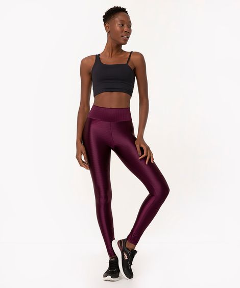calça legging esportiva texturizada roxo médio
