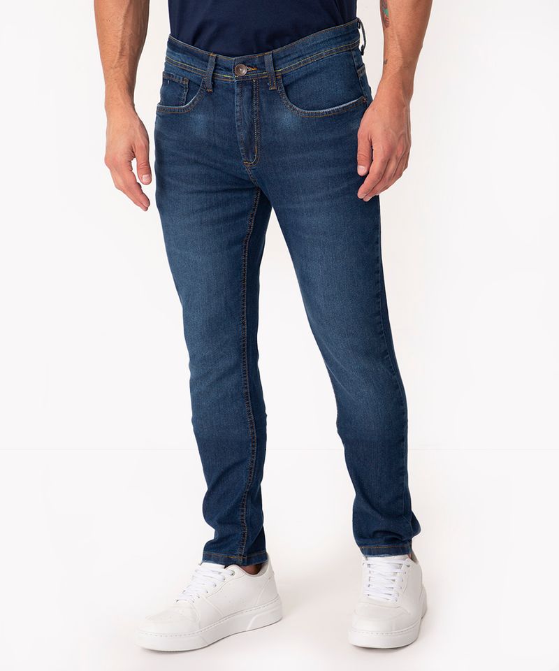 Calça Jeans Feminina Skinny Azul Escuro F2023026