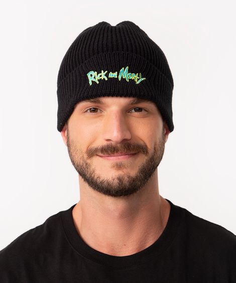 gorro de tricô rick and morty preto