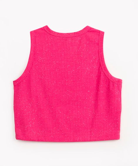 regata de malha cropped com glitter pink