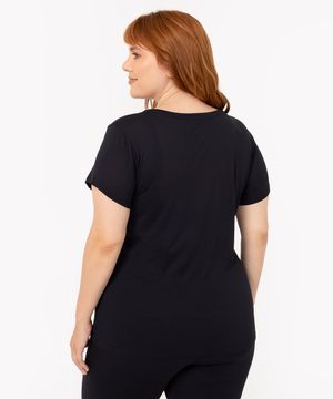 blusa plus size de poliamida ace preto