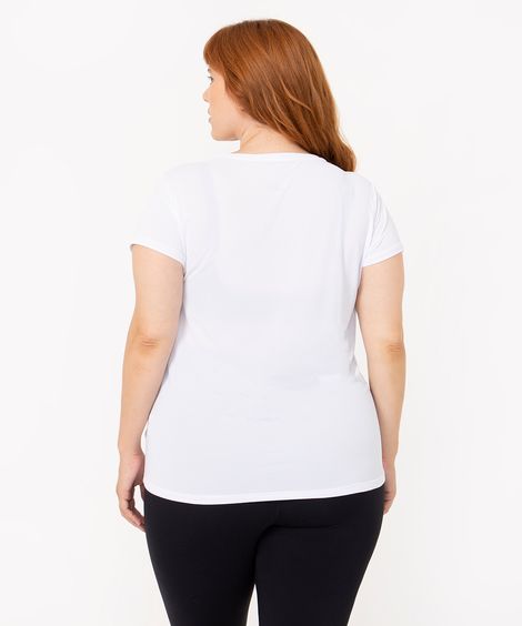 blusa plus size de poliamida branco