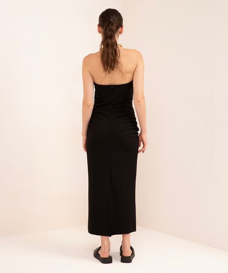 vestido longo sem alça penelope mindset preto