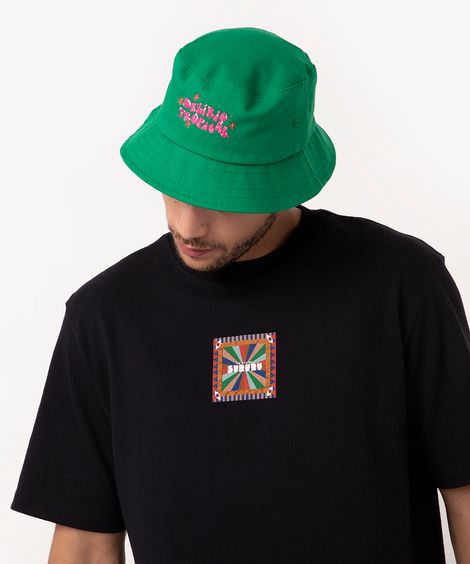 chapéu bucket bordado delírio tropical herbbbbie verde