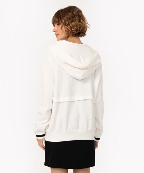 blusão de moletom com capuz e bolsos off white
