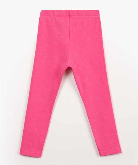 calça legging infantil com brilho rosa