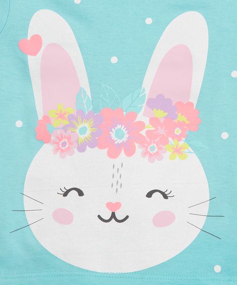 pijama infantil coelha manga curta azul