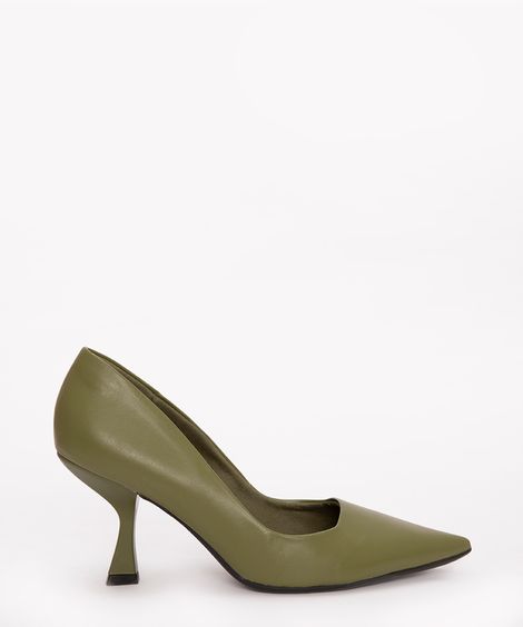 scarpin bico fino salto médio oneself verde