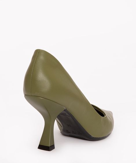 scarpin bico fino salto médio oneself verde