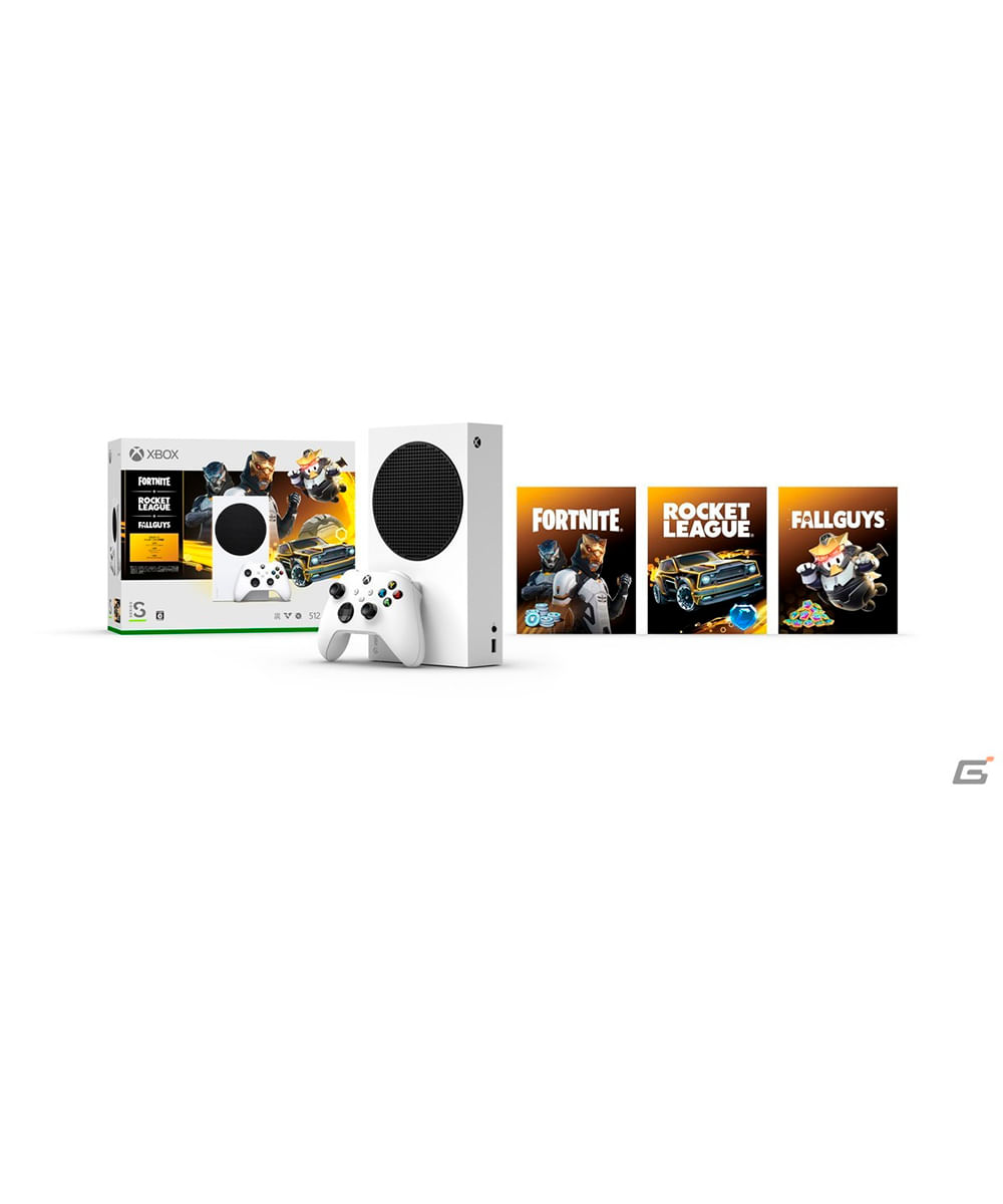 Console Microsoft Xbox Series S De 512gb, Bundle Com 3 Jogos Fortnite,  Rocket League E Fall